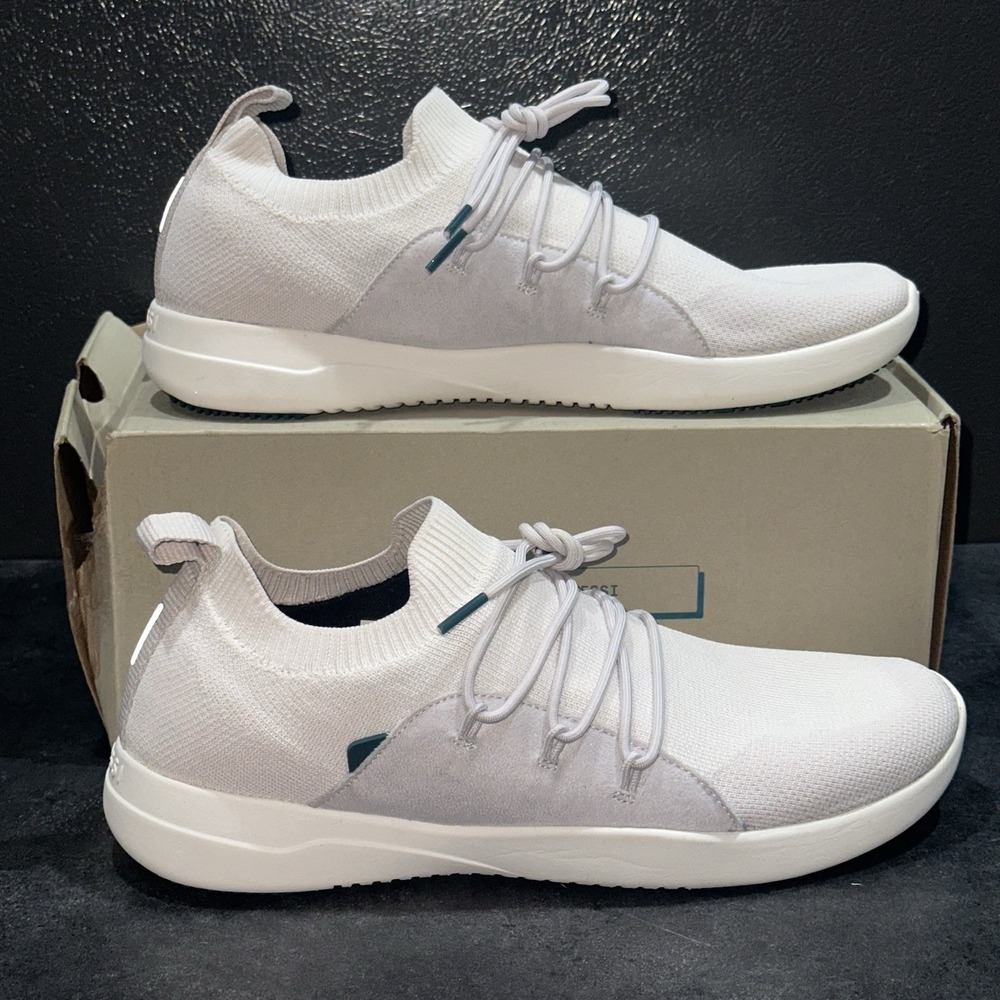 Vessi Cityscape Sneakers Mens Size 9 Birch White Waterproof Lace Up Shoes EUC